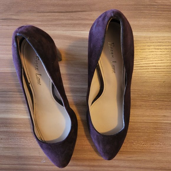Purple Pumps with Brown Heel - Picture 3 of 4